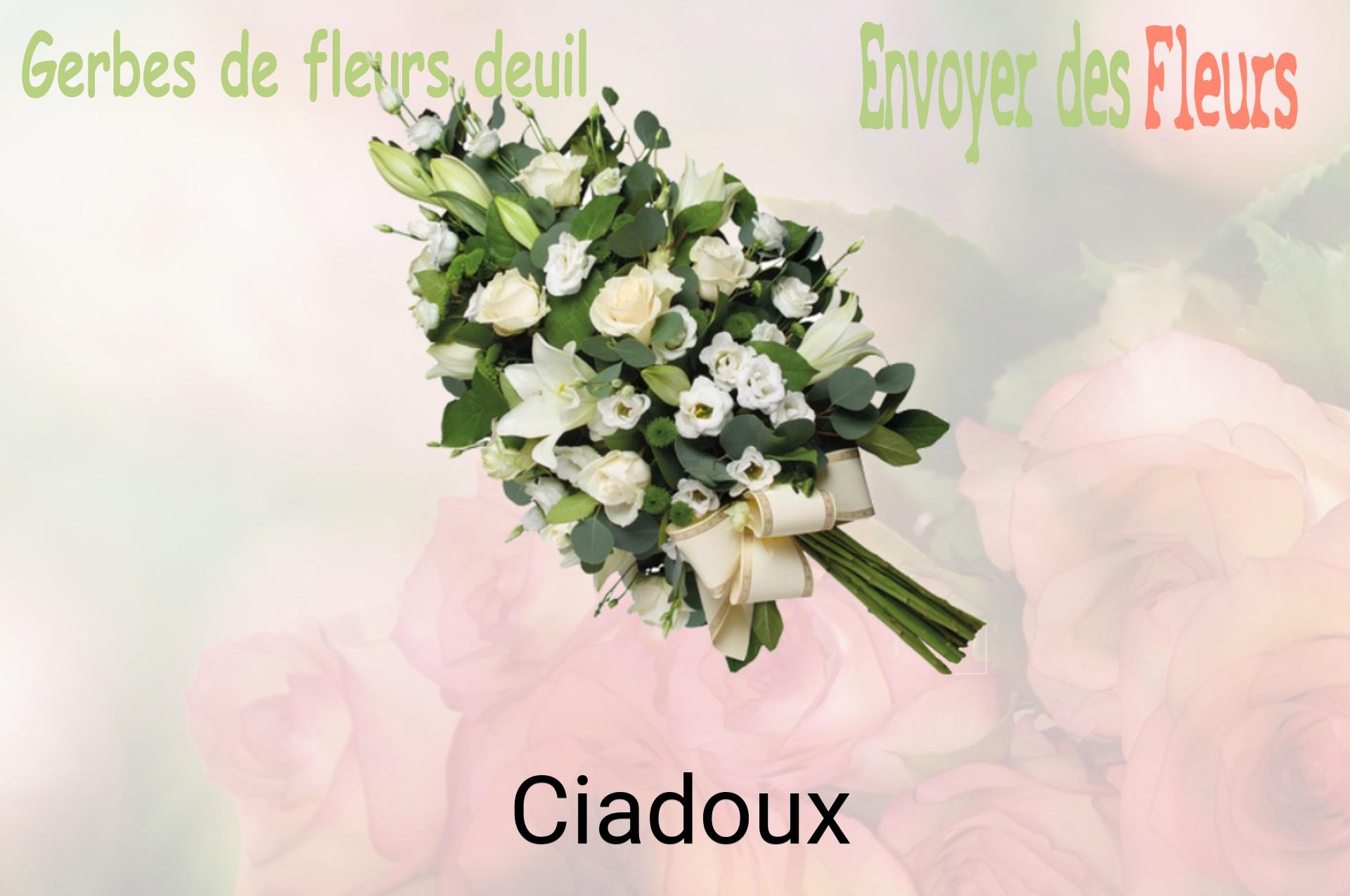 Gerbe de fleurs de deuil livrée à Ciadoux